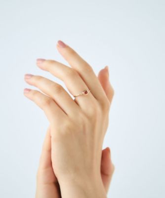 ガーネット］ K10YG カボション リング | ete bijoux (Women