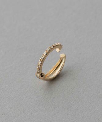 ＜ete bijoux (Women)＞Ｋ１０ＹＧ　ダイヤモンド　ハグカフ　リバーシブル