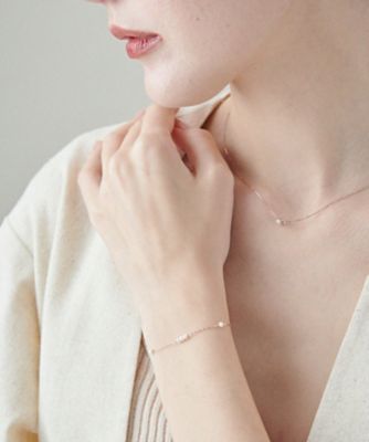 K18YG 真珠ブレスレット 未使用 ステーションブレスレット 淡水