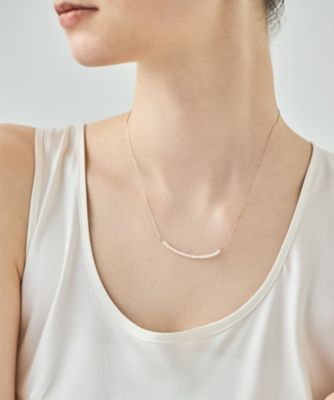 ete 鋭い エテK10 パールクレセント ムーンネックレス