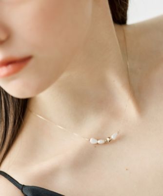 ［レイヤー］　Ｋ１０ＹＧ　パール　ネックレス