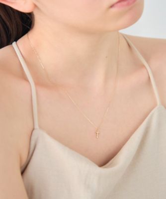 レイヤード］ K10YG クロス ネックレス | ete bijoux (Women