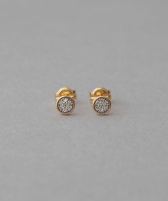 ete K10 ブリリアント ダイヤモンド ピアス　購入証明書付き ブリリアント］ K10YG ダイヤモンド ピアス | ete bijoux (Women