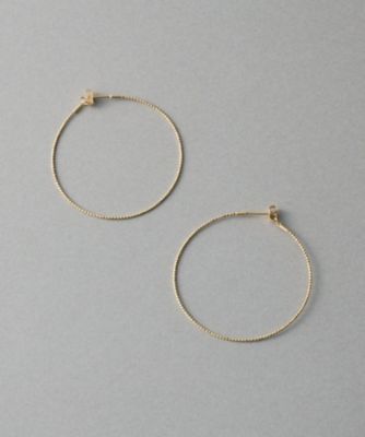 ＜ete bijoux (Women)＞［フロート］　Ｋ１０ＹＧ　ワイヤー　フープピアス　ミディアム