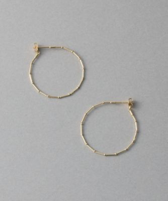 ＜ete bijoux (Women)＞［フロート］　Ｋ１０ＹＧ　ステーション　ワイヤー　フープピアス