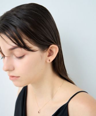 ガーネット］ K10YG カボション ピアス | ete bijoux (Women