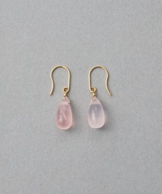 スウィングドロップ］ K10 ナチュラルストーン ピアス | ete bijoux
