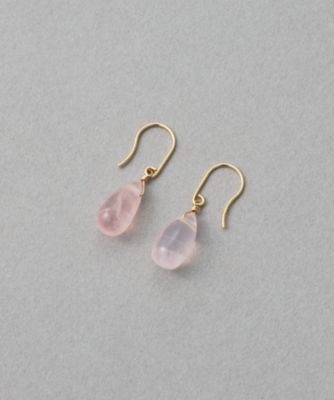 スウィングドロップ］ K10 ナチュラルストーン ピアス | ete bijoux