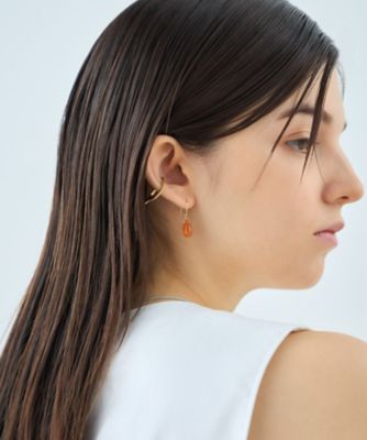 スウィングドロップ］ K10 ナチュラルストーン ピアス | ete bijoux