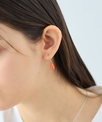 スウィングドロップ］ K10 ナチュラルストーン ピアス | ete bijoux