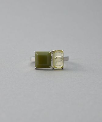 ＜ete bijoux (Women)＞［タイル］　マルチクォーツ／レモンクォーツ　リング