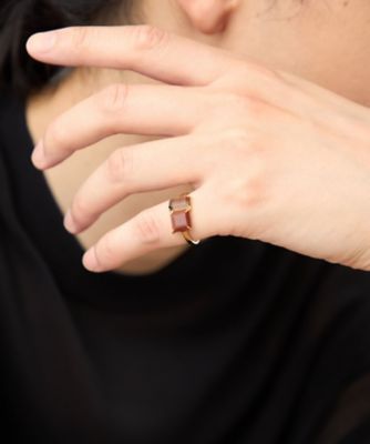 ete　レッドジャスパー　スモーキークォーツリング タイル］ レッドジャスパー／スモーキークォーツ リング | ete