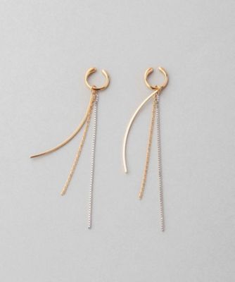 ＜ete bijoux (Women)＞バイカラー　チェーン　イヤリング