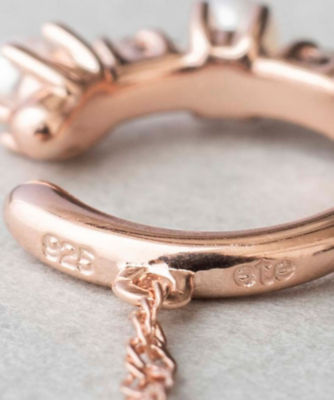 パール／ロイヤルブルームーンストーン イヤリング バックチェーン  