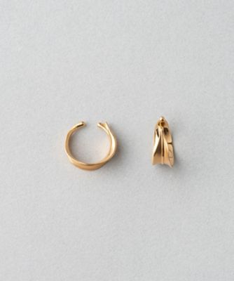 ＜ete bijoux (Women)＞フープイヤリング　リーフ
