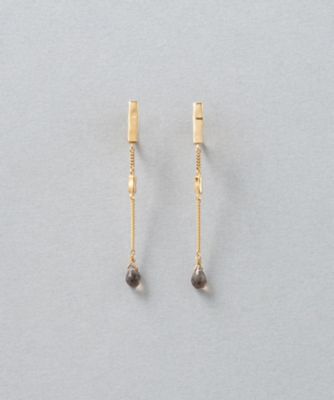 ＜ete bijoux (Women)＞スモーキークォーツ　チェーン　イヤリング
