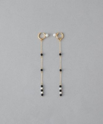 ＜ete bijoux (Women)＞淡水パール／ブラックカルセドニー　イヤリング