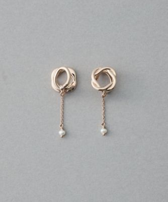 ＜ete bijoux (Women)＞［ＯＮＬＩＮＥ　Ｌｉｍｉｔｅｄ］　淡水パール／ビジュー　ブリーズライン　ループイヤリング