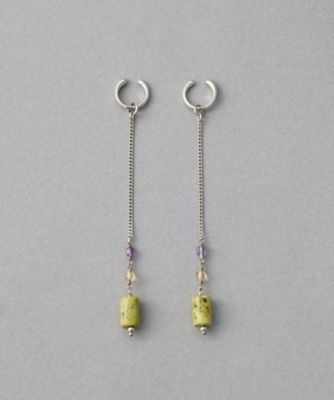 ＜ete bijoux (Women)＞ナチュラルストーン　チューブカット　イヤリング