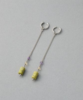 ナチュラルストーン チューブカット イヤリング | ete bijoux (Women