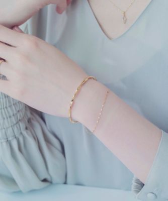 エテ　バングル　ツイスト＆チェーン　YG 美品 ete バングル ツイスト＆チェーン レディース : ZOZOTOWN Yahoo