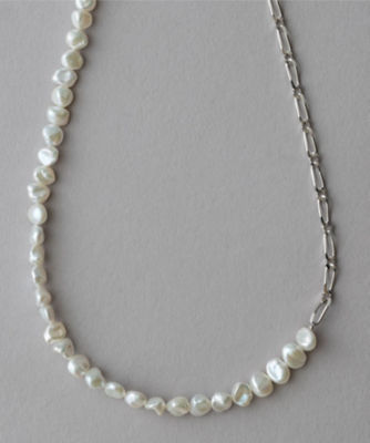 冷色 本真珠 淡水バロックパール ネックレス - ネックレス・ペンダント