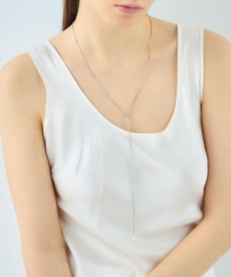 アシンメトリー］ ナチュラルストーン バイカラー ロングネックレス 