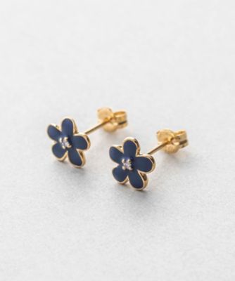 フローレット　ネイビー　ピアス
