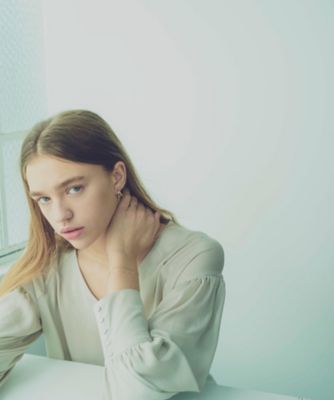 ete/ダブルフープピアス/イエローゴールド YG/SV925 K18/美品 ダブル