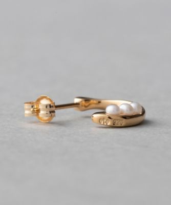 淡水パール　ツイスト　フープピアス