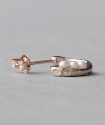 淡水パール　ツイスト　フープピアス
