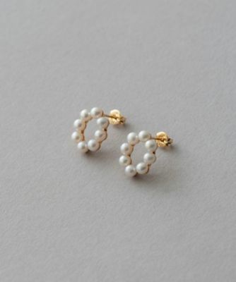 パール　オーバル　ピアス