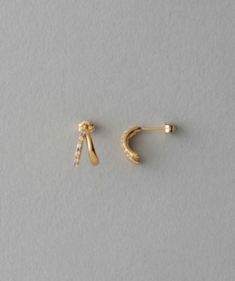 ビジュー　ダブルライン　ピアス