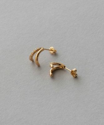 ビジュー　ダブルライン　ピアス
