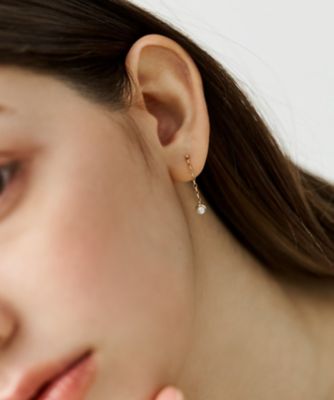 レイヤード］ パール チェーン ピアス | ete bijoux (Women