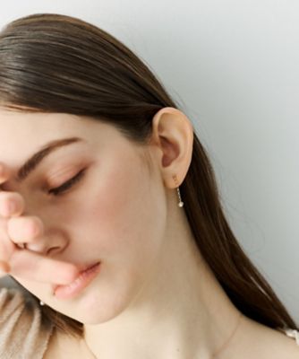 レイヤード］ パール チェーン ピアス | ete bijoux (Women