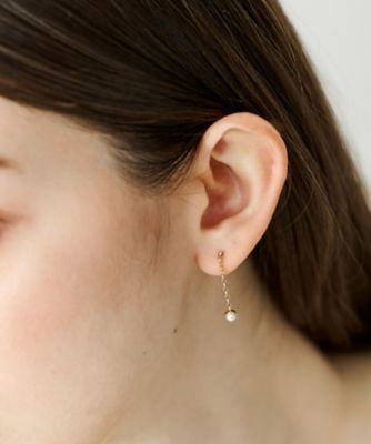 レイヤード］ パール チェーン ピアス | ete bijoux (Women