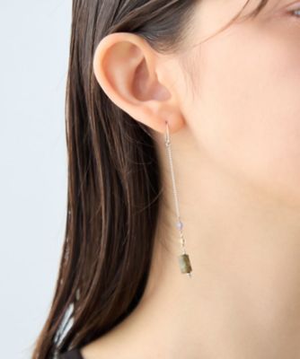 ナチュラルストーン チューブカット ピアス | ete bijoux (Women)/エテ