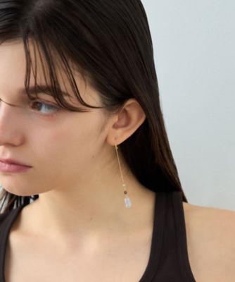 ナチュラルストーン チューブカット ピアス | ete bijoux (Women)/エテ
