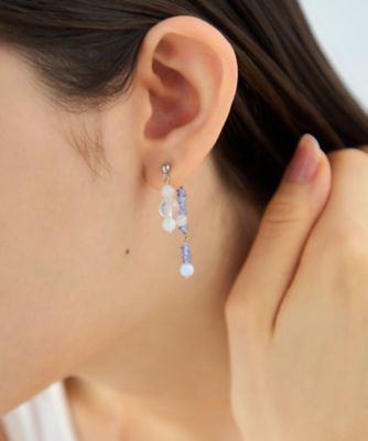 アシンメトリー］ ナチュラルストーン ピアス | ete bijoux (Women