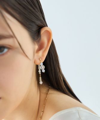 アシンメトリー］ ナチュラルストーン ピアス | ete bijoux (Women