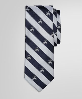 【美品】Brooks Brothers／サンドストライプタイ／ブラック JAPAN TRAD．シルク ラージ BB＃3バーストライプ