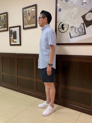 ストレッチコットン シアサッカーストライプ ショートスリーブ