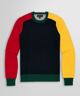 ＜Brooks Brothers＞ロングスリーブ　カラーブロック　クルーネック　セーター