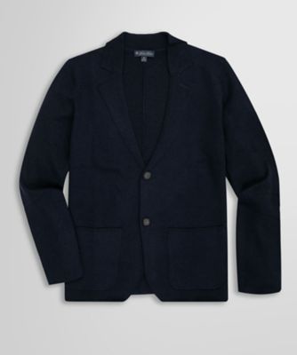 新品✨BrooksBrothersノーカラージャケット MOONウール 青 0 新品✨BrooksBrothersノーカラージャケット MOONウール 青 0