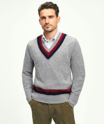 ＜Brooks Brothers＞ブラッシュドウール　Ｖネックテニスセーター