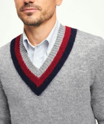 ブラッシュドウール Vネックテニスセーター | Brooks Brothers
