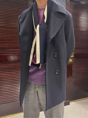 専用ブルックスブラザーズ　ウールメルトンピーコート　ネイビー　ミドル丈　M位 専用ブルックスブラザーズ ウールメルトンピーコート ネイビー