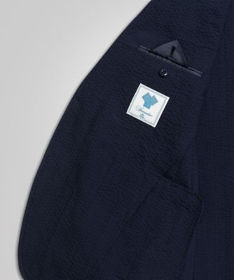 ラブレス 美品 近年モデル シアサッカー 別注 JEANS（ジャパンブルージーンズ） BLUE JAPAN 本切羽 パイピング アンコンジャケット シアサッカー ジャケット・アウター