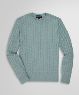 ＜Brooks Brothers＞スーピマコットン　ケーブル　クルーネック　セーター